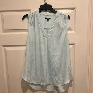 Alfani Light Blue Sleeveless V Neck Blouse Size Large